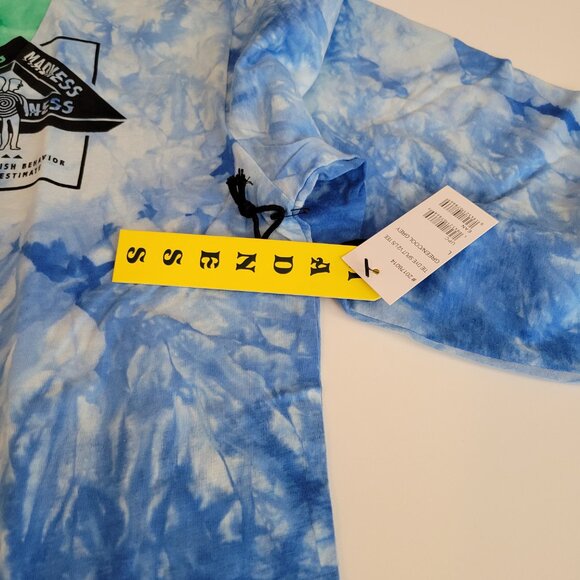 Madness Skateboard Tie Dye Split Green and Blue Long Sleeve T Shirt Large NWT - Picture 5 of 10